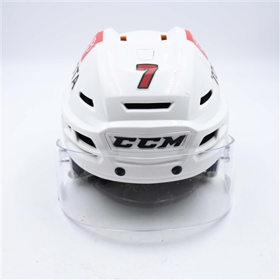 Brock Faber - Game-Worn White, CCM Helmet w/ CCM Shield - 2023-24 NHL Season