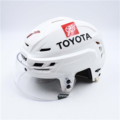 Brock Faber - Game-Worn White, CCM Helmet w/ CCM Shield - 2023-24 NHL Season