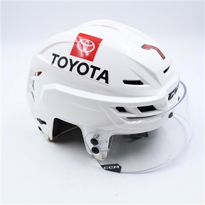 Brock Faber - Game-Worn White, CCM Helmet w/ CCM Shield - 2023-24 NHL Season