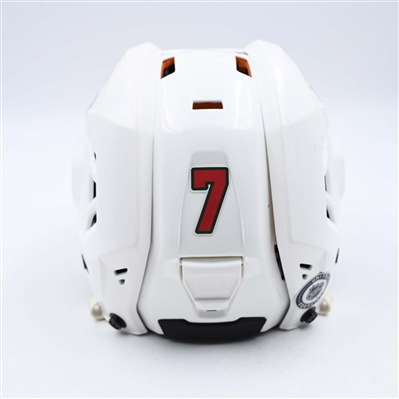 Brock Faber - Game-Worn White, CCM Helmet w/ CCM Shield - 2023-24 NHL Season