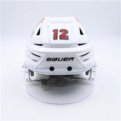 Matt Boldy - Game-Worn White, Bauer Helmet w/ Bauer Shield - 2023-24 NHL Season