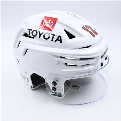 Matt Boldy - Game-Worn White, Bauer Helmet w/ Bauer Shield - 2023-24 NHL Season
