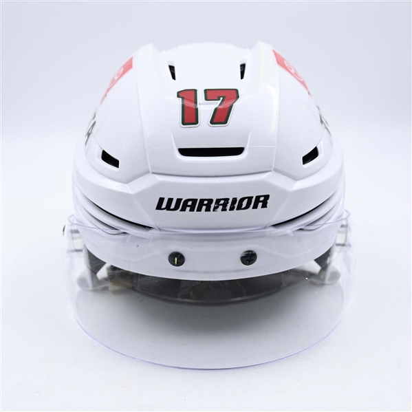 Marcus Foligno - Game-Worn White, Warrior Helmet w/Bauer Shield - 2023-24 NHL Season