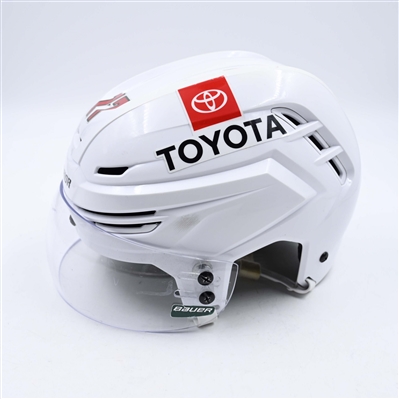 Marcus Foligno - Game-Worn White, Warrior Helmet w/Bauer Shield - 2023-24 NHL Season