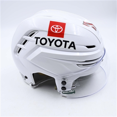 Marcus Foligno - Game-Worn White, Warrior Helmet w/Bauer Shield - 2023-24 NHL Season