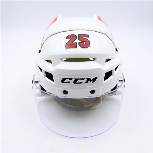 Jonas Brodin - Game-Worn White, CCM Helmet w/ Oakley Shield - 2023-24 NHL Season