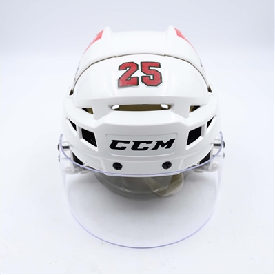 Jonas Brodin - Game-Worn White, CCM Helmet w/ Oakley Shield - 2023-24 NHL Season