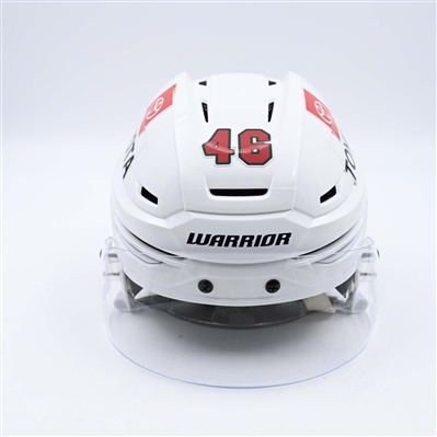 Jared Spurgeon - Game-Worn White, Warrior Helmet w/ Bauer Shield - 2023-24 NHL Season