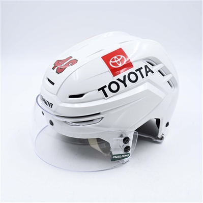 Jared Spurgeon - Game-Worn White, Warrior Helmet w/ Bauer Shield - 2023-24 NHL Season