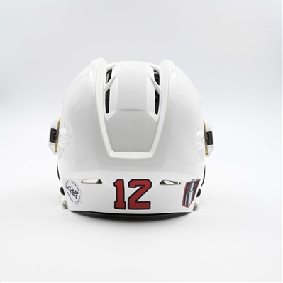 Cody Glass - Game-Worn White, CCM Helmet w/ Bauer Shield - 2024-25 NHL Regular Season and 2025 Stanley Cup Playoffs
