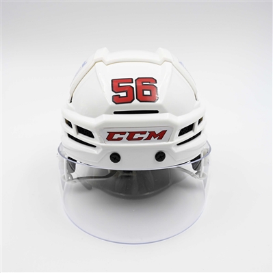 Erik Haula - Game-Worn White, CCM Helmet w/ Oakley Shield - 2024-25 NHL Regular Season and 2025 Stanley Cup Playoffs
