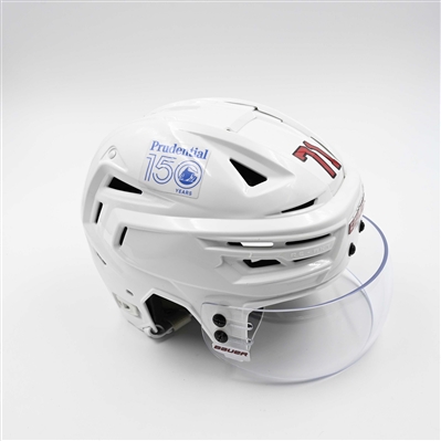 Jonas Siegenthaler - Game-Worn White, Bauer Helmet w/ Bauer Shield - 2024-25 NHL Regular Season and 2025 Stanley Cup Playoffs