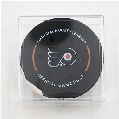 Matvei Michkov - Philadelphia Flyers - Goal Puck - March 27, 2025 vs. Montreal Canadiens (Flyers Logo)