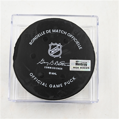 Ryan O'Reilly - Nashville Predators - Goal Puck - March 29, 2025 vs. Vegas Golden Knights (Predators Logo)