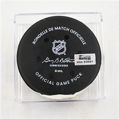 JJ Peterka - Buffalo Sabres - Goal Puck - March 22, 2025 vs. Minnesota Wild (Wild Logo)