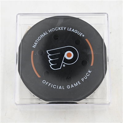 Ryan Poehling - Philadelphia Flyers - Goal Puck - March 31, 2025 vs. Nashville Predators (Flyers Logo)
