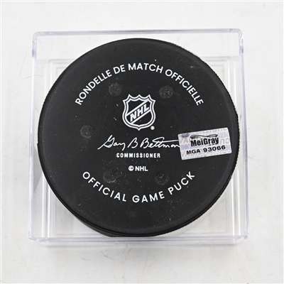 Ryan Poehling - Philadelphia Flyers - Goal Puck - March 29, 2025 vs. Buffalo Sabres (Flyers Logo)