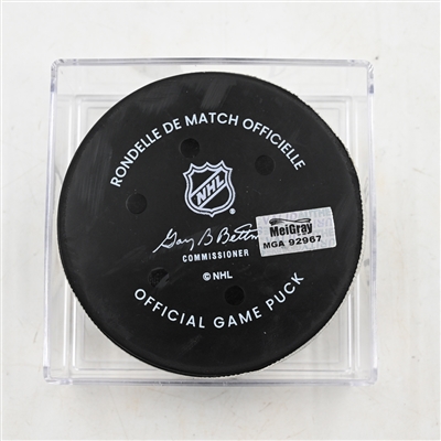 Jack Quinn - Buffalo Sabres - Goal Puck - March 29, 2025 vs. Philadelphia Flyers (Flyers Logo)