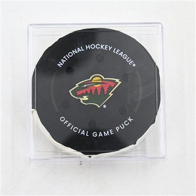 Marco Rossi - Minnesota Wild - Goal Puck - March 22, 2025 vs. Buffalo Sabres (Wild Logo)