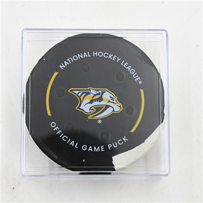 Brady Skjei - Nashville Predators - Goal Puck - March 27, 2025 vs. St. Louis Blues (Predators Logo)