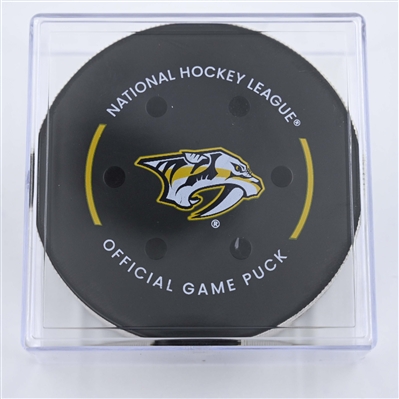 Steven Stamkos - Nashville Predators - Goal Puck - April 6, 2025 vs. Montreal Canadiens (Predators Logo)