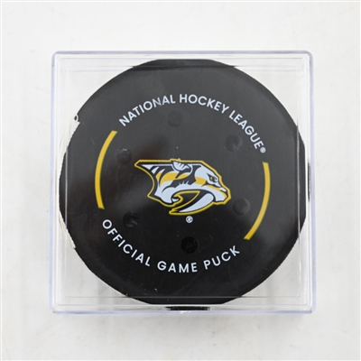 Fedor Svechkov - Nashville Predators - Goal Puck - March 27, 2025 vs. St. Louis Blues (Predators Logo)