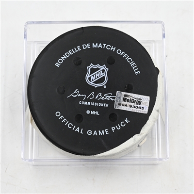 Alex Tuch - Buffalo Sabres - Goal Puck - March 29, 2025 vs. Philadelphia Flyers (Flyers Logo)