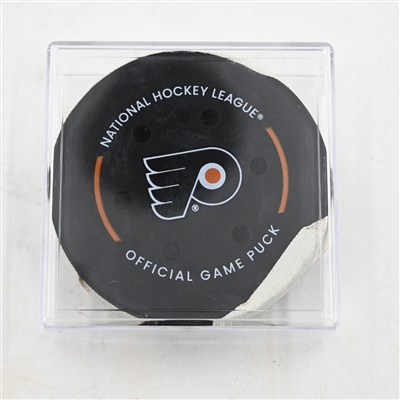Alex Tuch - Buffalo Sabres - Goal Puck - March 29, 2025 vs. Philadelphia Flyers (Flyers Logo)