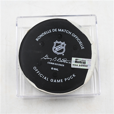 Sean Couturier - Philadelphia Flyers - Goal Puck - March 27, 2025 vs. Montreal Canadiens (Flyers Logo)